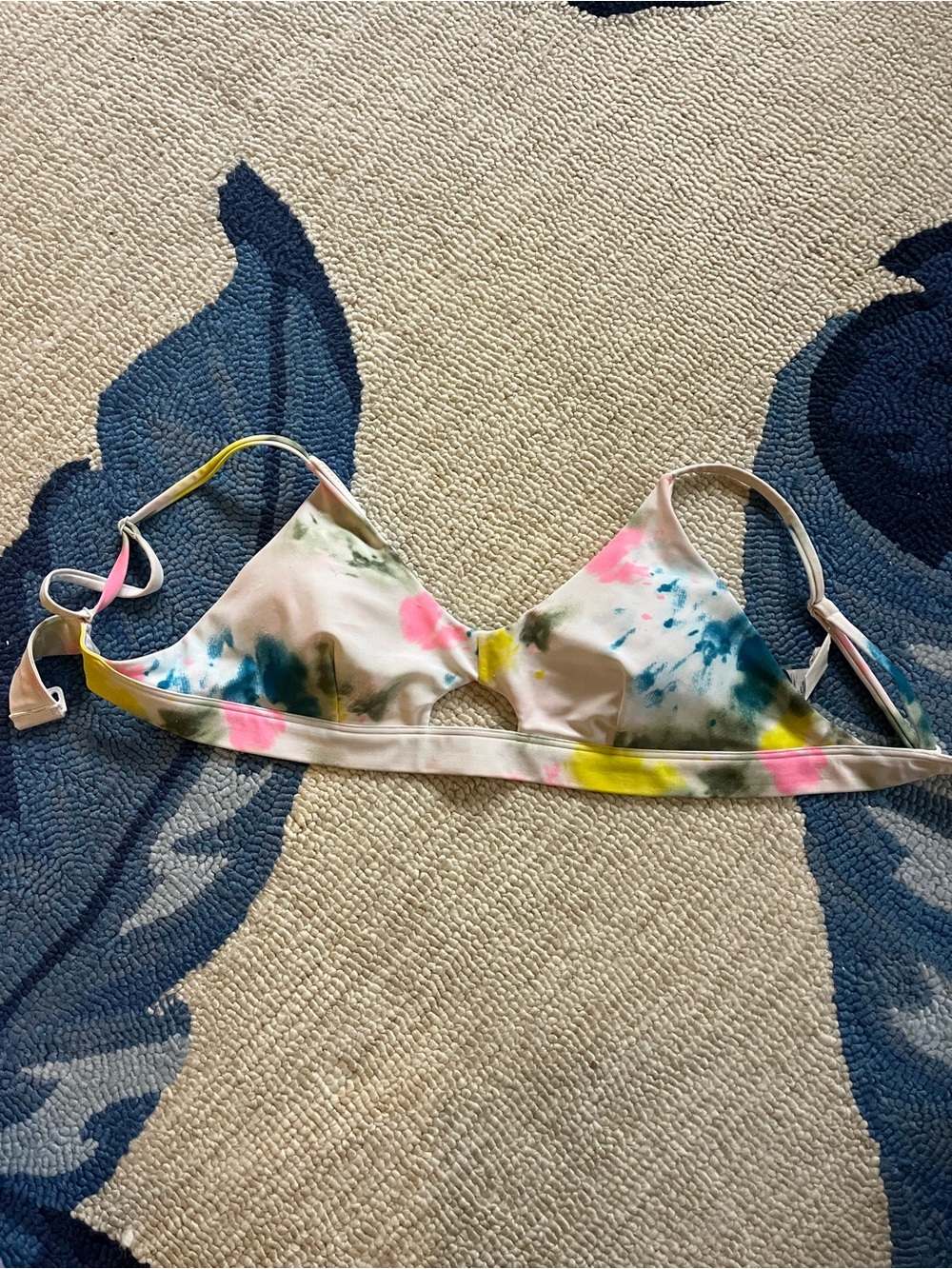 Old Navy Cream Bralette with Pastel Tie-Dye Accents